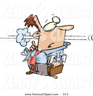 Clip Art of a Surprised Business Man Confused As a Co-Worker Speeds by ...