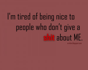 tired of being Nice
