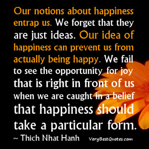 happiness quotes, idea quotes, opportunity quotes, Our notions about ...