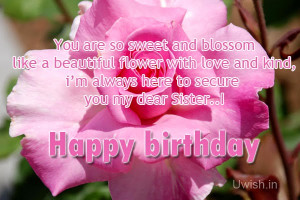 Happy Birthday Sister e greetings and wishes on pink rose, with quotes ...