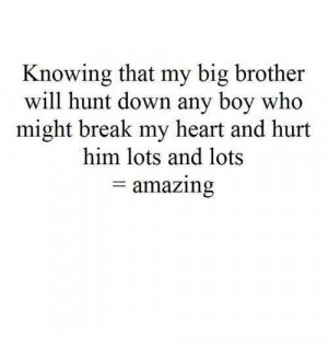 Knowing That My Big Brother Will Hunt Down Any Boy Who Might Break My ...