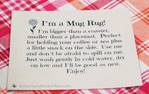 Without further ado. A mug rug tag.