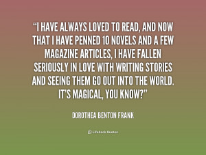 have always loved to read, and now that I have penned 10 novels and ...