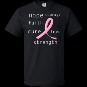 Pink Ribbon Sayings T-Shirt - Black