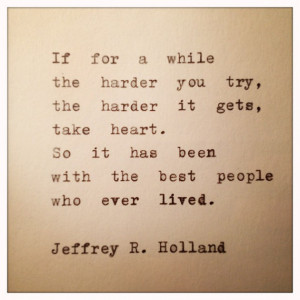 Jeffrey R. Holland Quote Made on Typewriter and Framed