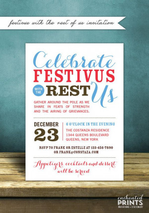 Festivus Party Customizable Invitation by EnchantedPrints on Etsy, $18 ...