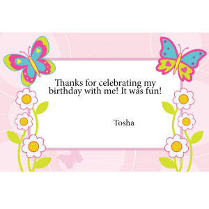 Butterflies and Flowers Personalized Thank You Notes