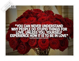 People do stupid things for love quote