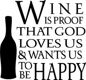 Wine is Proof God Kitchen Cute Decor vinyl wall decal quote sticker ...