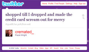 Tweet about credit cards from _cremated