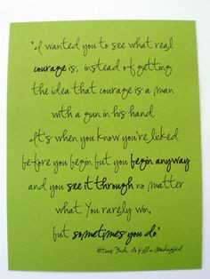 Can't find my favorite quote from the book, so this will do. My ...