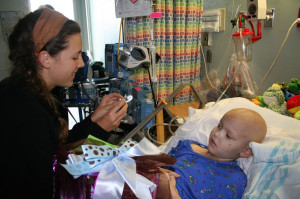 ... quote Photo of childhood cancer hero, Thomas, at Children's Hospital