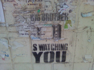 Big Bother is watching you.1984 George Orwell - Big Brother at the top ...