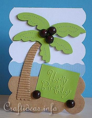 Birthday Card to Craft for Summer - Palm Tree Birthday Card