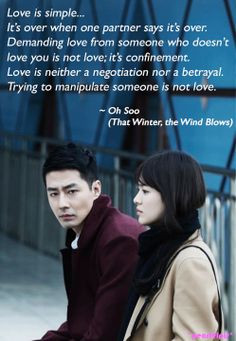 That Winter, the Wind Blows quote: Jo In Sung as Oh Soo, Song Hye ...
