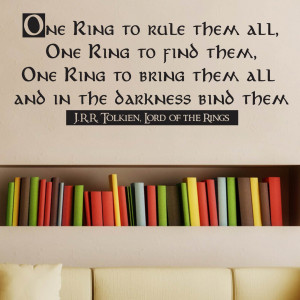 One Ring To Rule Them All Quote Wall Sticker 1