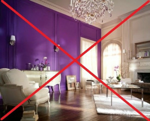 Purple Accent Wall Living Room