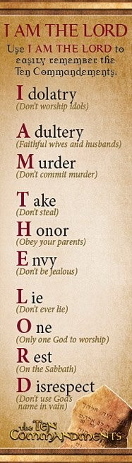 Ten Commandments -- I AM THE LORD.