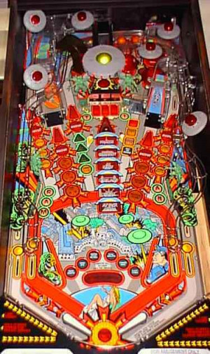 ... From Mars pinball Upper playfield of Attack From Mars pinball