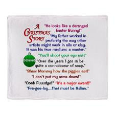 Christmas Story Quotations Throw Blanket for