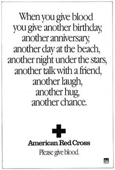 Giving blood is giving the gift of life More