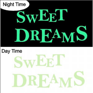 Glow in the Dark Sweet Dreams.Nursery Wall Quotes Words Sayings