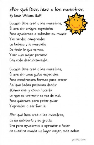 ... Printable Why God Made Teachers Poem in Spanish Teacher Gift getSNAZZY