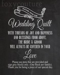 Please Sign Our Wedding Quilt on a Faux Chalkboard 8'x10' Digital ...