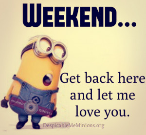 Funny Monday Quotes - Weekend get back here