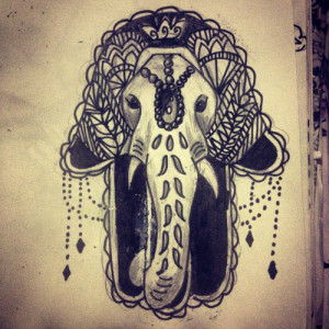 hamsa elephant tattoo