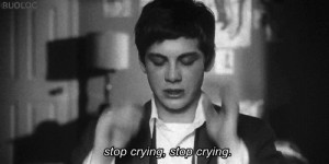 Black and White sad quotes boy crying cry logan lerman Logan The Perks ...