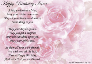 Happy Birthday Irina