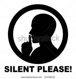 silent please, be quiet , sign vector - stock vector