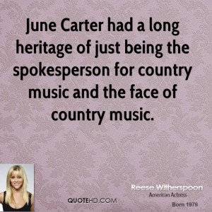 June Carter had a long heritage of just being the spokesperson for ...