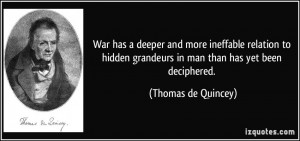 War has a deeper and more ineffable relation to hidden grandeurs in ...