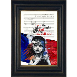 Victor Hugo Les Misérables Quote French Flag mixed media on upcycled
