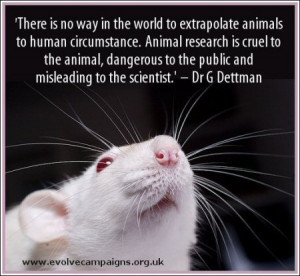 Animal research is cruel to the animal, dangerous to the public and ...