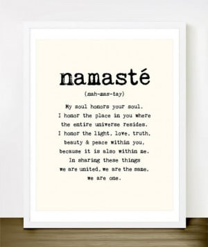 Namaste Quote Typography Art Print by Merci Merci modern-prints-and ...