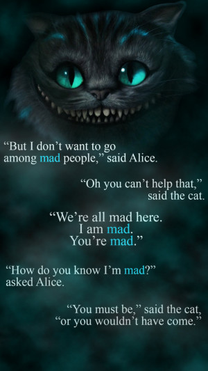 Cheshire cat quote wallpaper by hansamars
