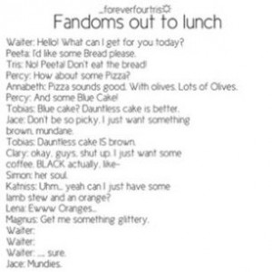 Fandoms out to lunch.