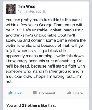 Tim Wise on George Zimmerman