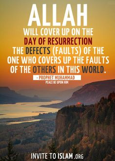 ... ) of the one who covers up the faults of the others in this world