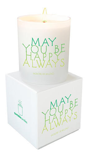 May You Be Happy Quote Candle