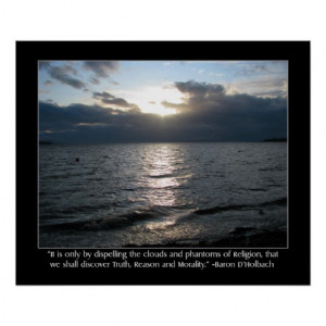 Sun, Clouds, Beach and D'Holbach Quote Posters