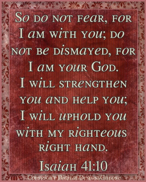 Digital Art Print Do Not Fear I Will Uphold You - Isaiah 41:10 Bible ...
