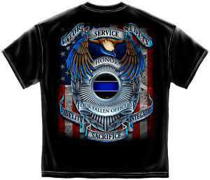 ... Black-T-Shirt-with-Eagle-Badge-Flag-Fallen-Officers-Law-Police-Design