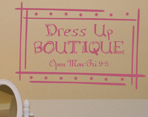 DRESS Up BOUTIQUE fashion girl wall decal diva princess bedroom ...