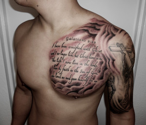 script tattoos designs on shoulder