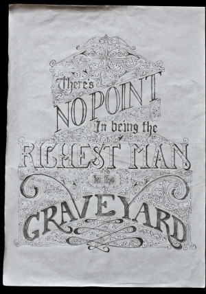 offset lithograph print of an entirely custom lettered quote poster