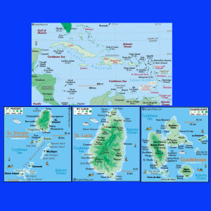 St Lucia Island Caribbean Map